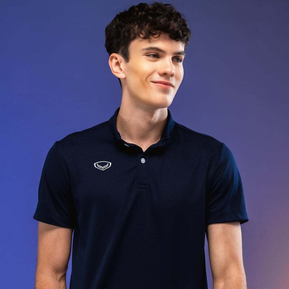 GRAND SPORT เสื้อโปโลสีล้วน รหัสสินค้า : 012261 (สีกรม)