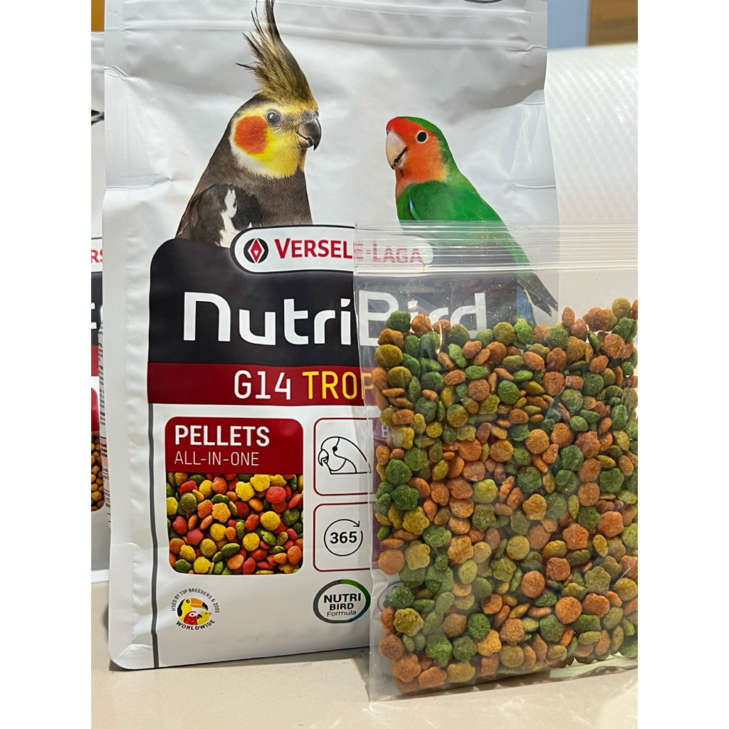 อาหารนก Nutri brid G14 Tropical แบ่งขาย 100 g. นูทริเบิร์ด อาหารนกพาราคีท นกแก้ว สูตรทรอปิคอล