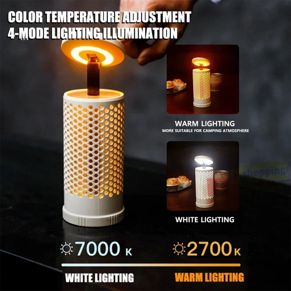 CH-026 CMMPING LIGHT ไฟฉายพกพา ไฟแคมป์ปิ้ง สว่างมาก สามารถยืดได้ ปรับได้ 4โหมดTYPE-C Rechargeable thumbnail 6