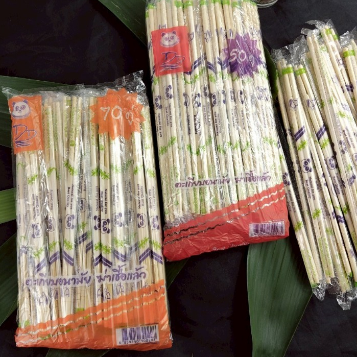 Hiso ตะเกียบไม้ ตะเกียบอนามัย ตะเกียบใช้แล้วทิ้ง บรรจุ 70 คู่/ 50 คู่ ตะเกียบใหม่คุณภาพดี ขนาด 22 cm