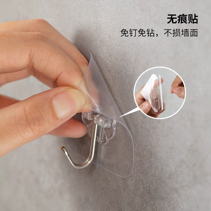 🔥แจกของรางวัล🔥ตะขอ กาวติดแน่น สติกเกอร์ติดผนัง ตะขอใสไร้รอย ไม่ต้องเจาะ - รูปที่ 5