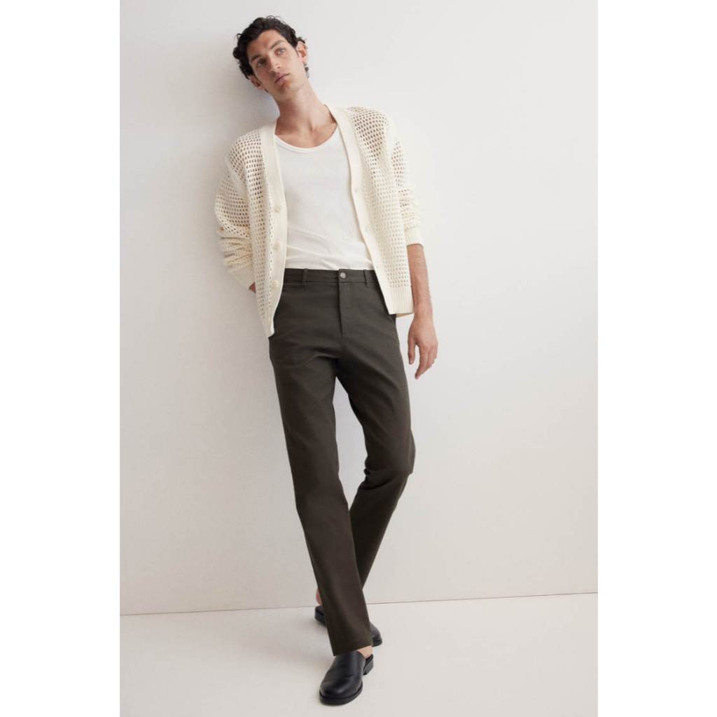 H&M(เอชแอนด์เอ็ม) กางเกงชิโน่ผ้าฝ้ายทรง Slim Fit ผู้ชาย 1248348_5