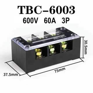 เทอร์มินอล บล็อค 60A 600V Terminal Block มีให้เลือกหลายขนาด 3P 4P 5P 6P TBC-6003 TBC-6004 TBC-6005 TBC-6006