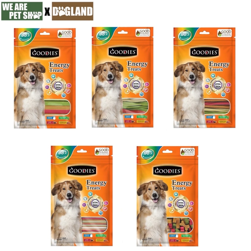 GOODIES Energy Treats คละสี 500 กรัม / 𝐏𝐎𝐖𝐄𝐑 𝐓𝐑𝐄𝐀𝐓𝐒 𝐒𝐓𝐈𝐂𝐊 𝟐𝐢𝐧𝟏 PET8 สติ๊กสำหรับสุนัข