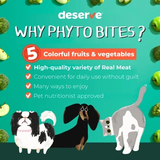 Deserve Phyto Bites ขนมแมวรูปแบบใหม่ ฟรีซดรายจากเนื้อแท้และผักผลไม้ 5 สี 30g