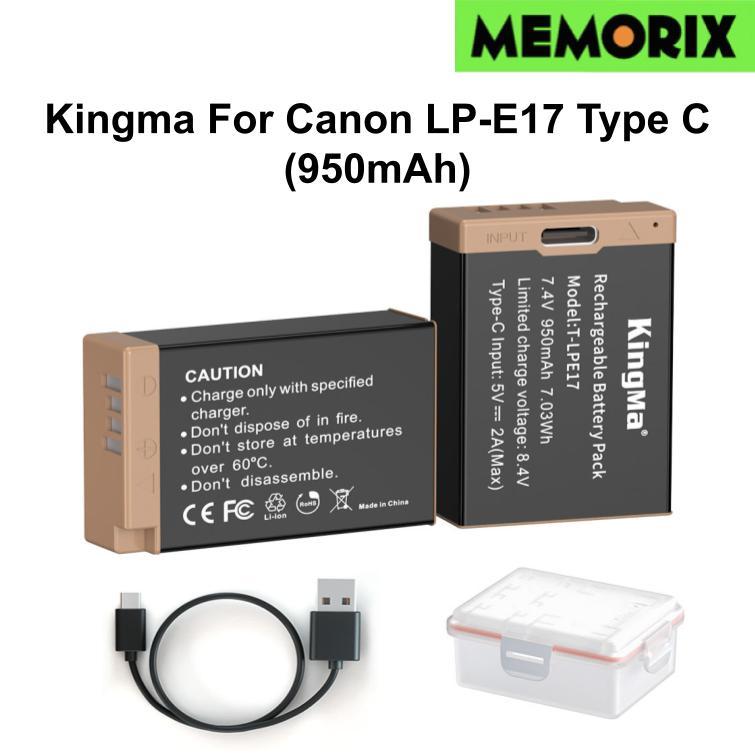 KingMa for Canon LP-E17 Battery USB-C Rechargeable Li-ion Battery for Canon EOS R50 R8 R10 RP R100 M
