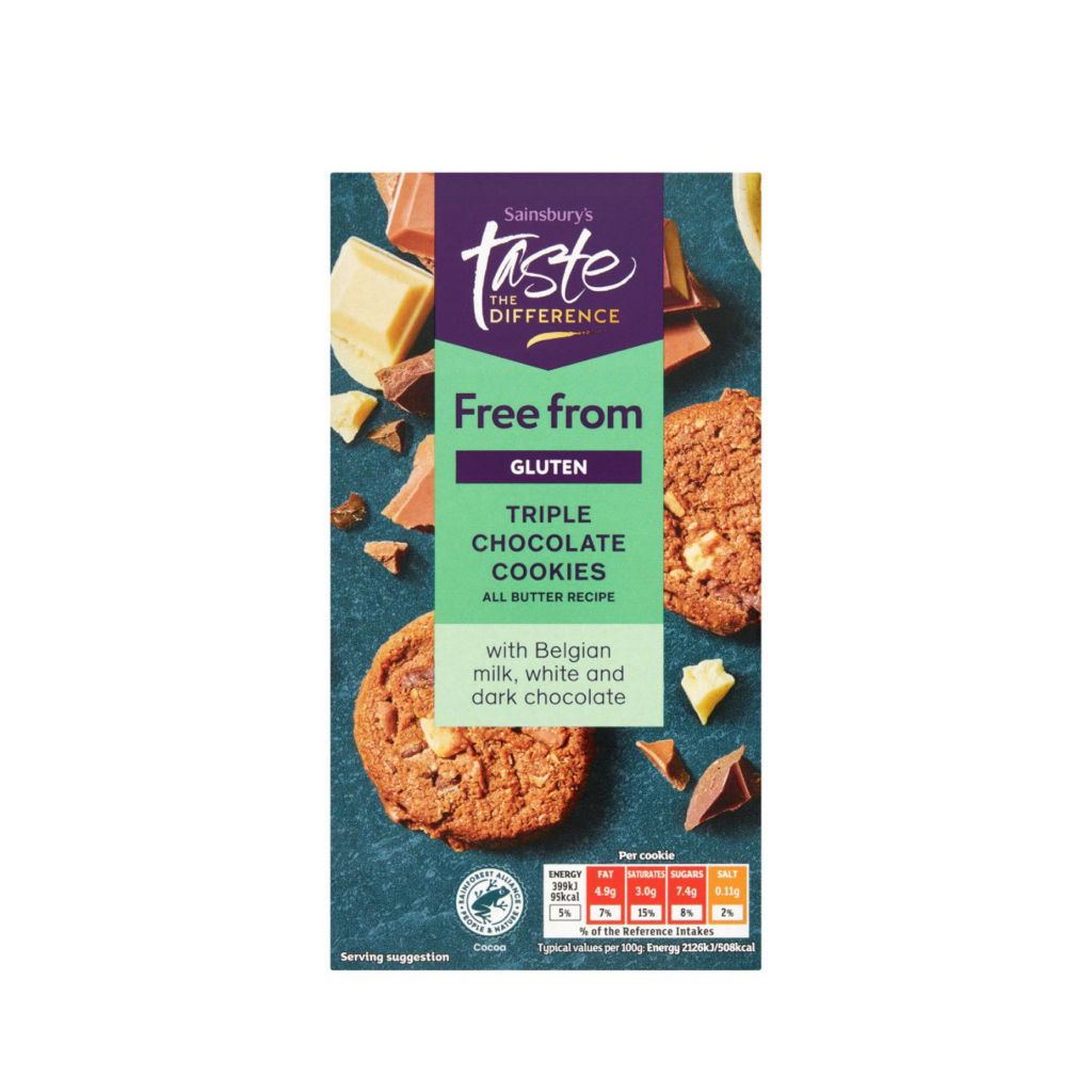 [จำนวนจำกัด] Gluten Free Sainsbury's Free From Triple Chocolate Cookies, Taste the Difference/Oat & 