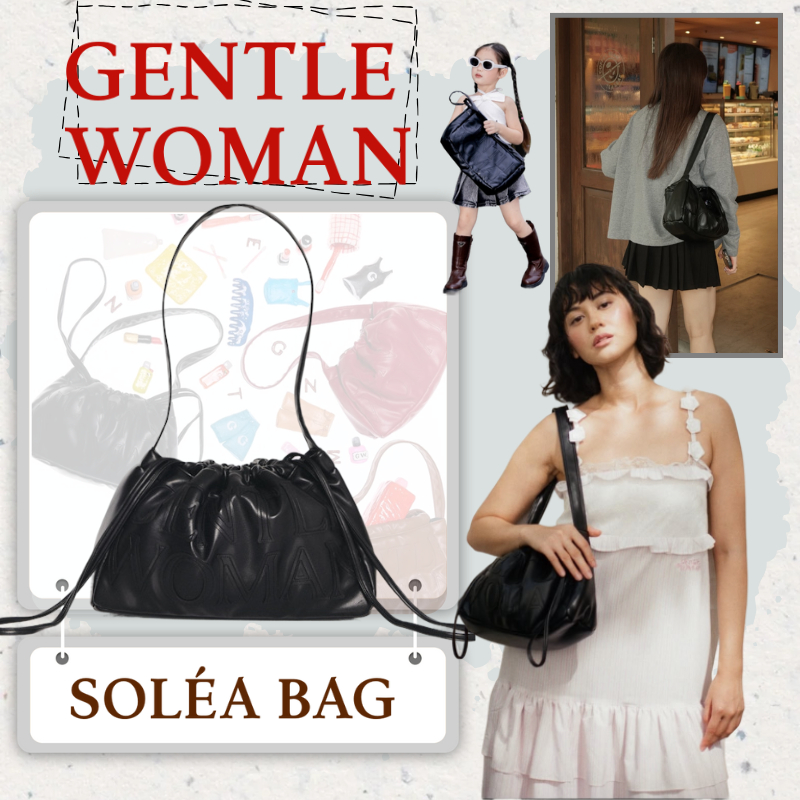 ❤️‍🔥พร้อมส่ง🙇‍♀️Gentlewoman Soléa Bag Dumpling Bag ⚫Noir กระเป๋าเกี๊ยว drawstring bag gentlewomen กระเป๋า crossbody