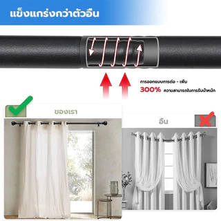 รางม่านตาไก่ ยืดหดได้ ราวผ้าม่าน 366 ซม ราวม่านหน้าต่าง 26มม.(1นิ้ว) ชุดราวผ้าม่าน ราวม่าน ติดตั้งง่าย