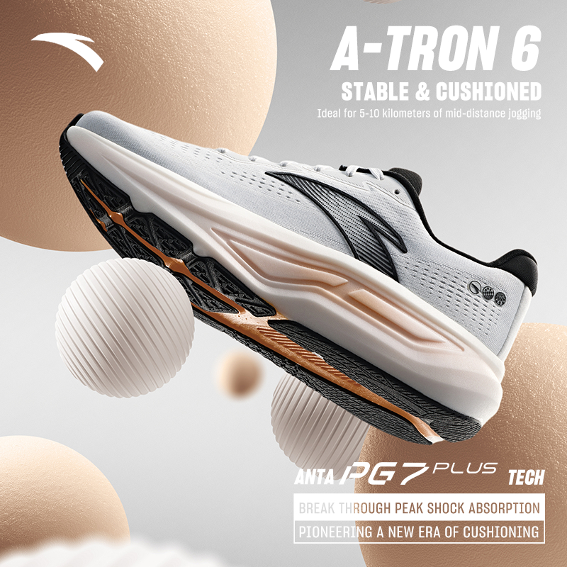 ANTA  A-TRON 6 PG7 PLUS รองเท้าวิ่งชายแบบนุ่มซัพพอร์ต  1125C5555 Official Store