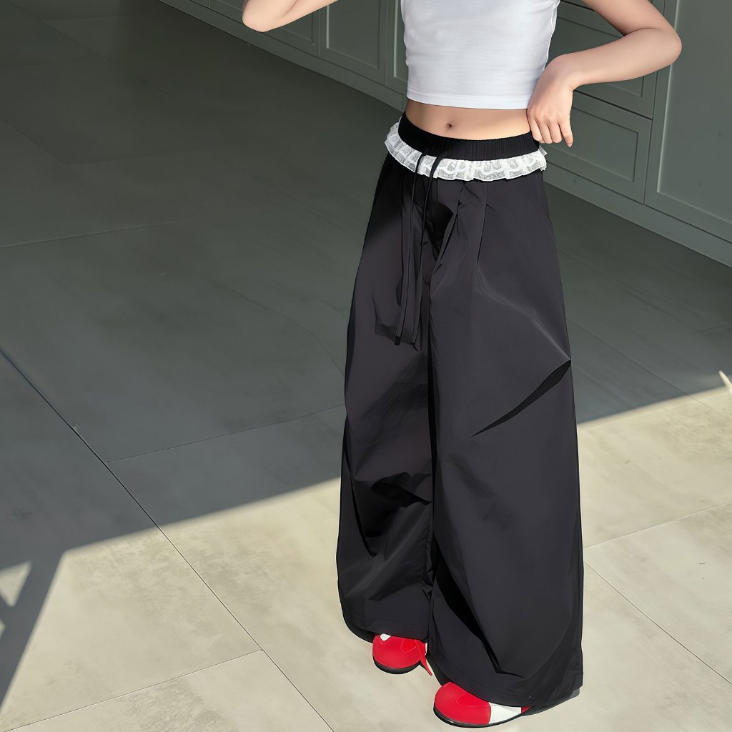 2-16 ปี แฟชั่น สไตล์เกาหลี กางเกงคาร์โก้เด็กผู้หญิง กางเกงขายาวลําลอง กางเกงขากว้าง มีเชือกผูกที่เอว - รูปที่ 5