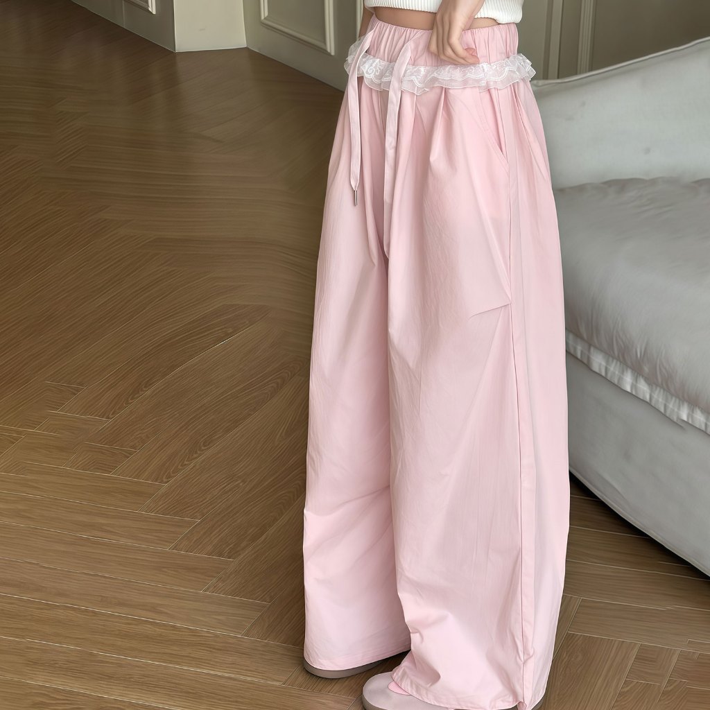 2-16 ปี แฟชั่น สไตล์เกาหลี กางเกงคาร์โก้เด็กผู้หญิง กางเกงขายาวลําลอง กางเกงขากว้าง มีเชือกผูกที่เอว - รูปที่ 6