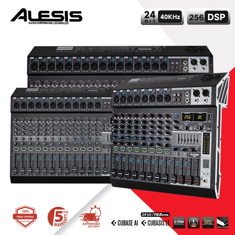ALESIS XP8/XP12/XP16 มิกเซอร์ , เอฟเฟกต์การผสม 256DSP, ลิงค์บลูทูธ, 8/12/16มิกเซอร์ช่อง มิกเซอ, ลิงค์บลูทูธ