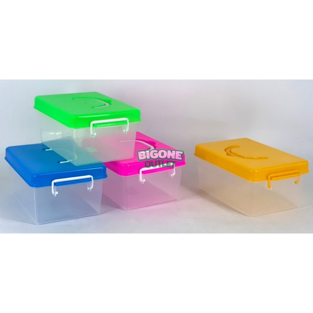 Bigone กล่องหูหิ้ว 3ลิตร กล่องสังฆทาน กล่องพลาสติก มี4สีให้เลือก (No.425)