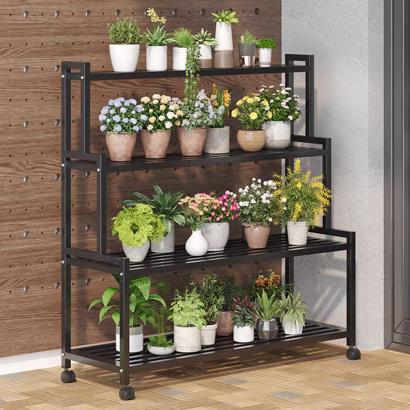 ชั้นวางของ​ขั้นบันใด ชั้นวางต้นไม้ ดอกไม้ ชั้นวางกระถางต้นไม้ สแตนเลาแท้ 304 รับน้ำหนักได้ 150 กก. กันน้ำกันสนิม