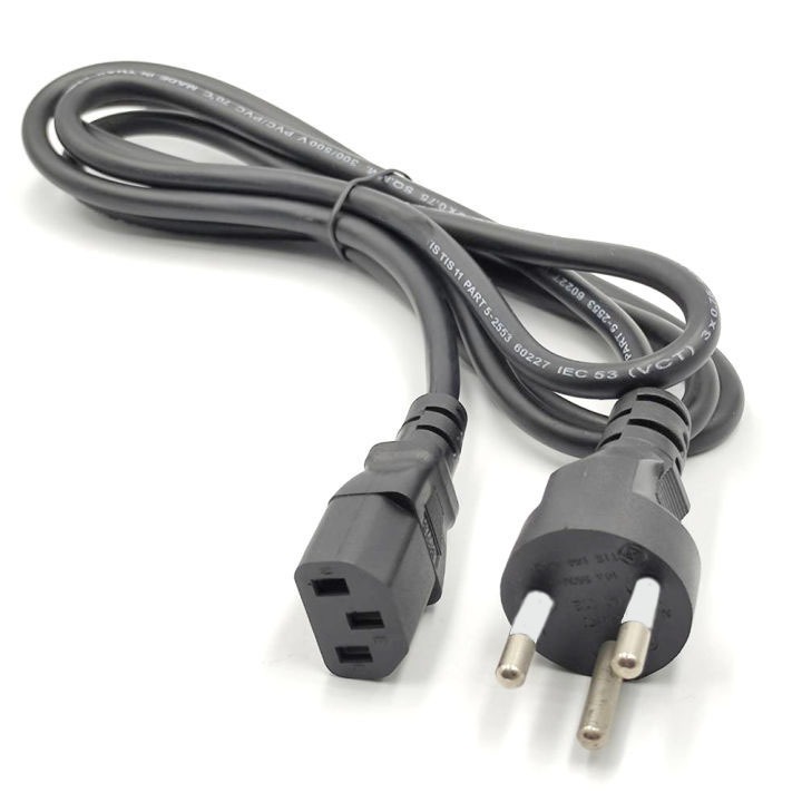 AC Power สาย 3รู ปลั๊กหัวกลม 3ขา ขนาดสายไฟ 3*0.75mm ยาว1.8เมตร