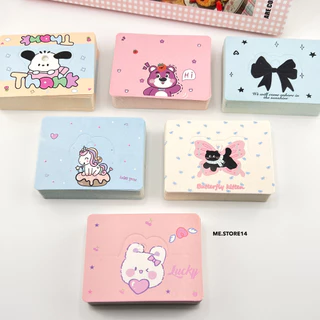 🎀พร้อมส่ง🎀ร้านไทย หัวกระดาษ กระดาษติดถุง ขนาด 8*6 cm ลายน่ารัก 50 แผ่น