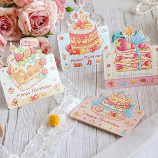 (แบบA5) การ์ดอวยพรวันเกิด การ์ดวันเกิด Birthday Card การ์ดสำหรับร้านเค้กร้านดอกไม้ การ์ดอวยพรราคาถูก