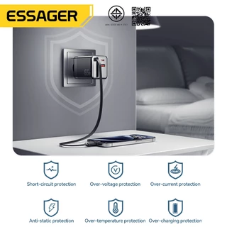 Essager เครื่องชาร์จ USB Type C 65W พร้อมสายเคเบิล อะแดปเตอร์ชาร์จเร็ว USB C สำหรับโทรศัพท์ แล็ปท็อป GAN SOC