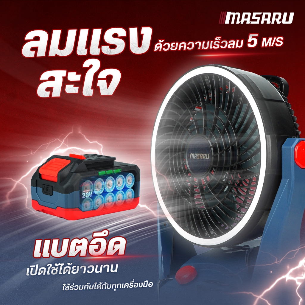 พัดลมไร้สาย MASARU รุ่น SCFP-910 พัดลม 10 นิ้ว พัดลมแบตเตอรี่ พัดลมแบตเตอรี่ไร้สาย พัดลมพกพา รูปที่ 4