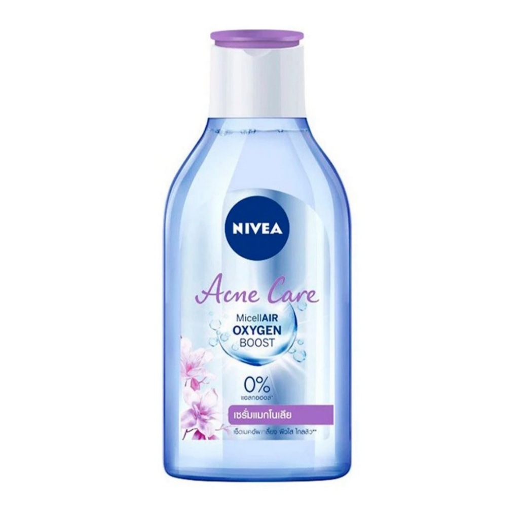 NIVEA MicellAIR OXYGEN BOOSTของแท้100% คลีนซิ่ง นีเวีย แอคเน่แคร์ ไมเซลแอร์ ออกซิเจน สูตรเซรั่มแมกโนเลีย รีมูฟเวอร์125ml