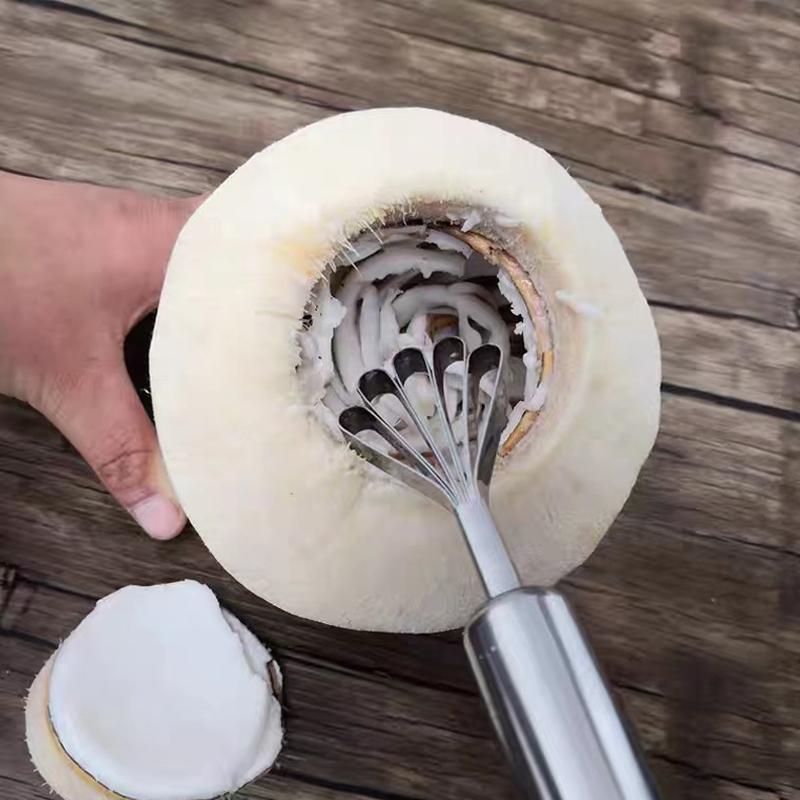 ที่เปิดมะพร้าว ที่ผ่ามะพร้าว ที่เจาะมะพร้าว มะพร้าว สแตนเลสพร้อมค้อนทุบ เครื่องผ่ามะพร้าวสแตนเลส Coconut bottle opener - รูปที่ 5