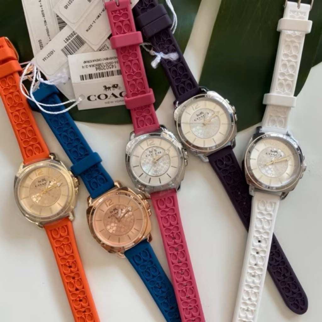 แท้ 💯% นาฬิกาข้อมือ Coach Boyfriend Watch สายซิลิโคนลาย c รุ่นสุดฮิต!!