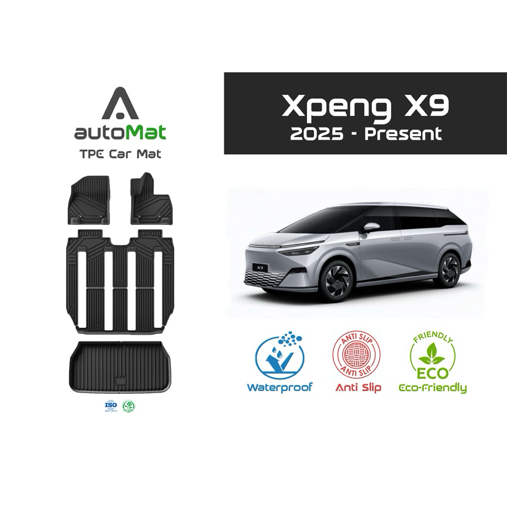 autoMat พรมปูพื้นรถยนต์ TPE Xpeng X9 รุ่นปี 2025-ปัจจุบัน