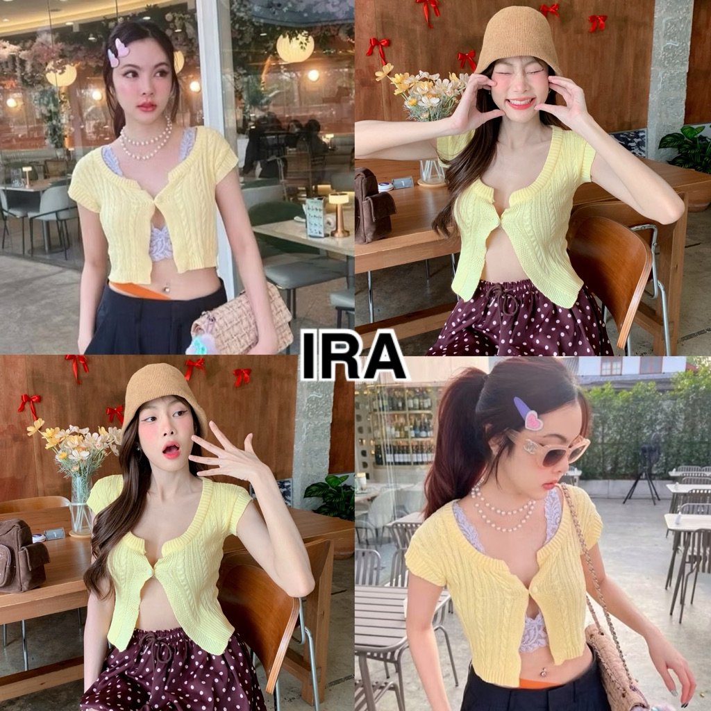 BY IRA (2652)เสื้อยืดไหมพรม สีพื้น ถักลายเปีย ผ้าหนานุ่ม ใส่สบายมากกกก