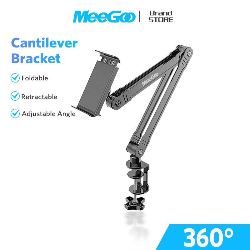 MEEGOO ขาจับโทรศัพท์มือถือ ขาตั้งไอแพดแบบหนีบ สำหรับมือถือ/ แท็บเล็ต/ไอเเพด ยืดได้ หมุนได้ 360 องศา