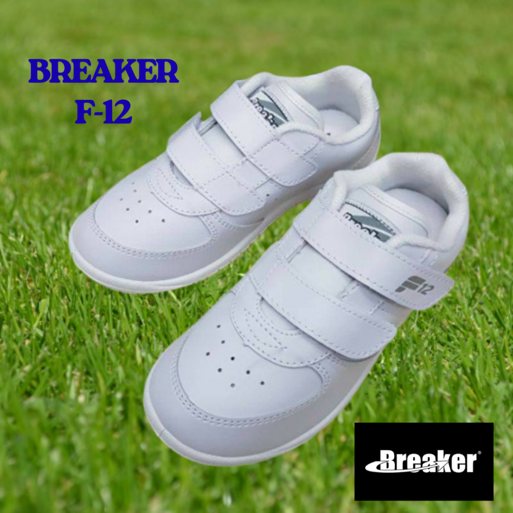 Breaker F-12 เบรคเกอร์ รองเท้ากีฬา รองเท้าพละแบบติดเทป ไซส์ 31-41