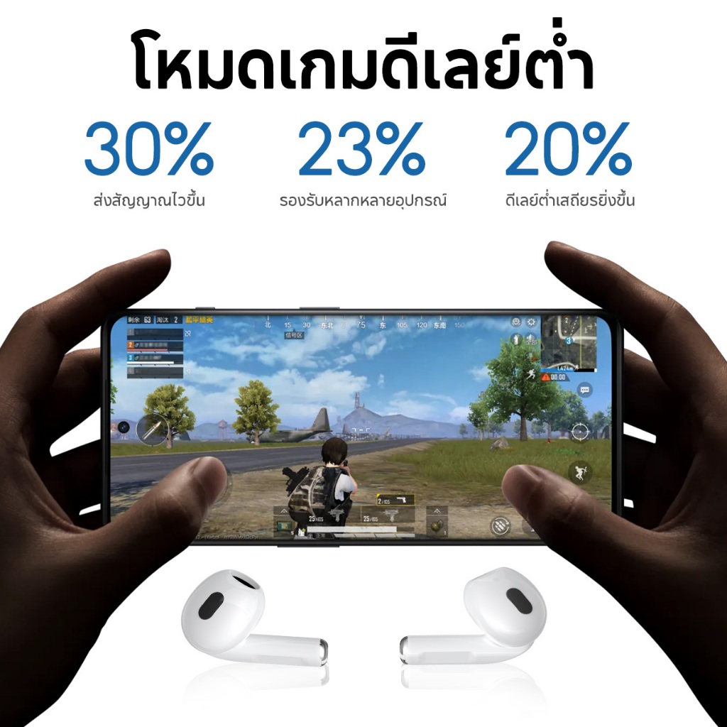 JQVITEK หูฟังบลูทูธ หูฟังไร้สาย TWS Bluetooth 5.4 ไมโครโฟนในตัว ENC ลดเสียงรบกวนการโทร คุณภาพเสียงที่ชัดเจน EP201 - รูปที่ 5