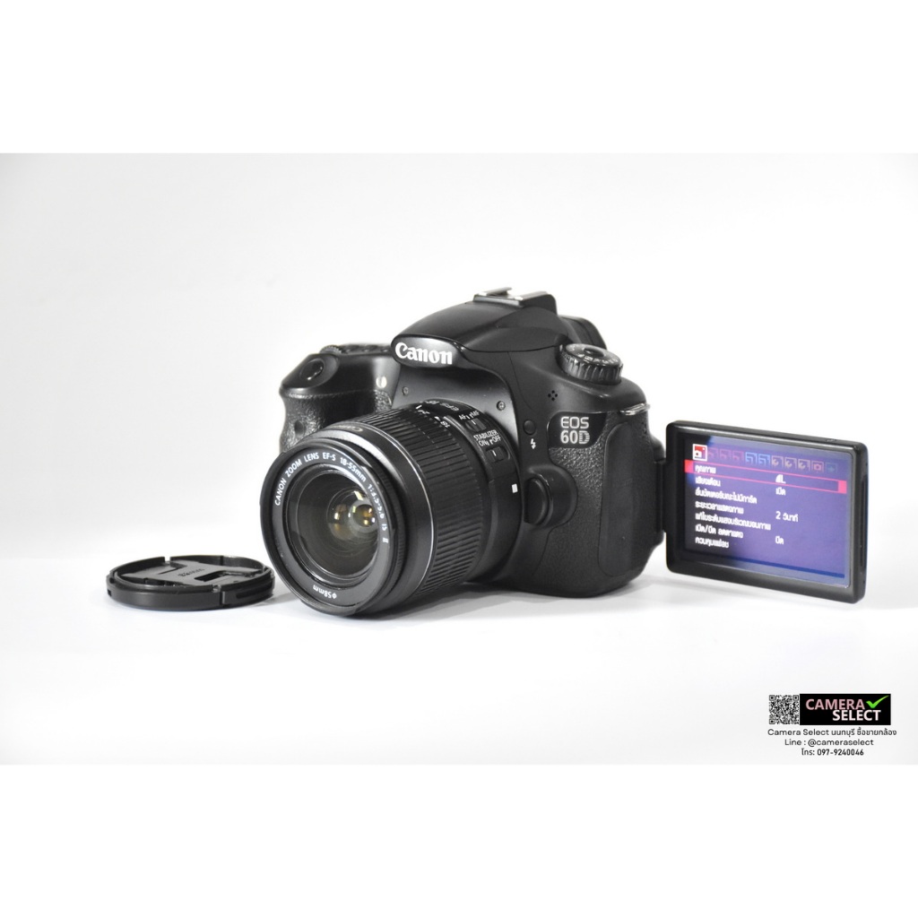 8.8(มือสอง)กล้องCanon EOS 60D kit 18-55is ii สวยปกติ ชัตเตอร์61xxx พร้อมแบตเตอร์รี่เทียบ แท่นชาร์จเท