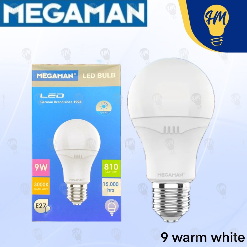 Megaman หลอดไฟเซ็นเซอร์แสง LED 9W แสงขาว / แสงวอร์ม