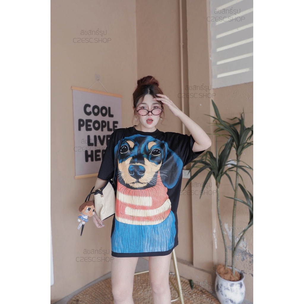 เสื้อยืด เสื้อยืดโอเวอร์ไซส์ เสื้อยืดน่ารัก เสื้อสวย เสื้อผ้าแฟชั่น T-shirts Cotton100%