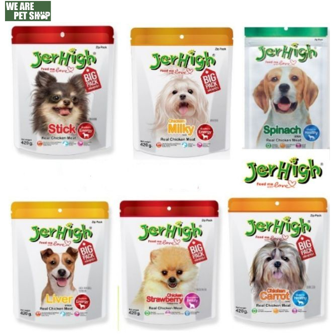 Jerhigh Stick รสนม/Stick ไก่/สตอเบอรี่/ตับ/แครอธ 400g