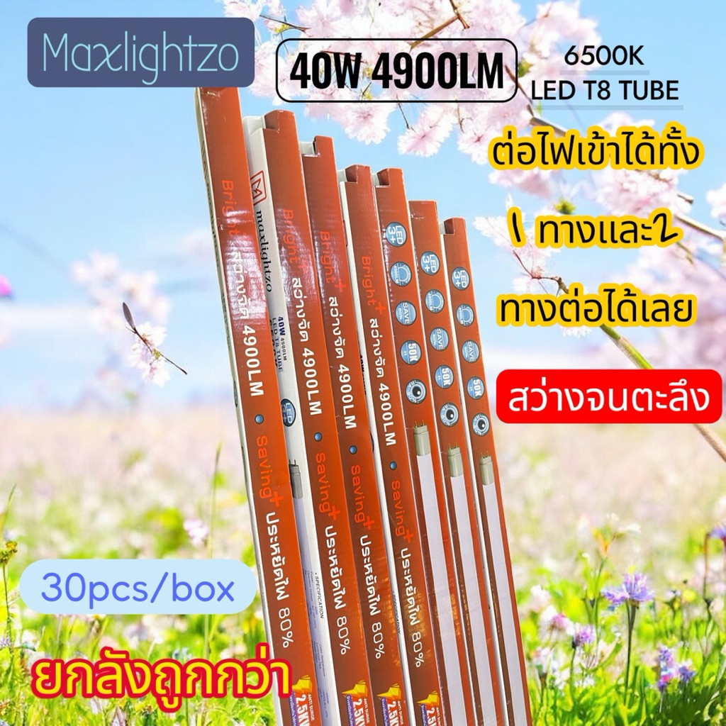 maxlightzo หลอดนีออนLED/T8/40W4900LM6500Kสว่างจนตะลึง - รูปที่ 2