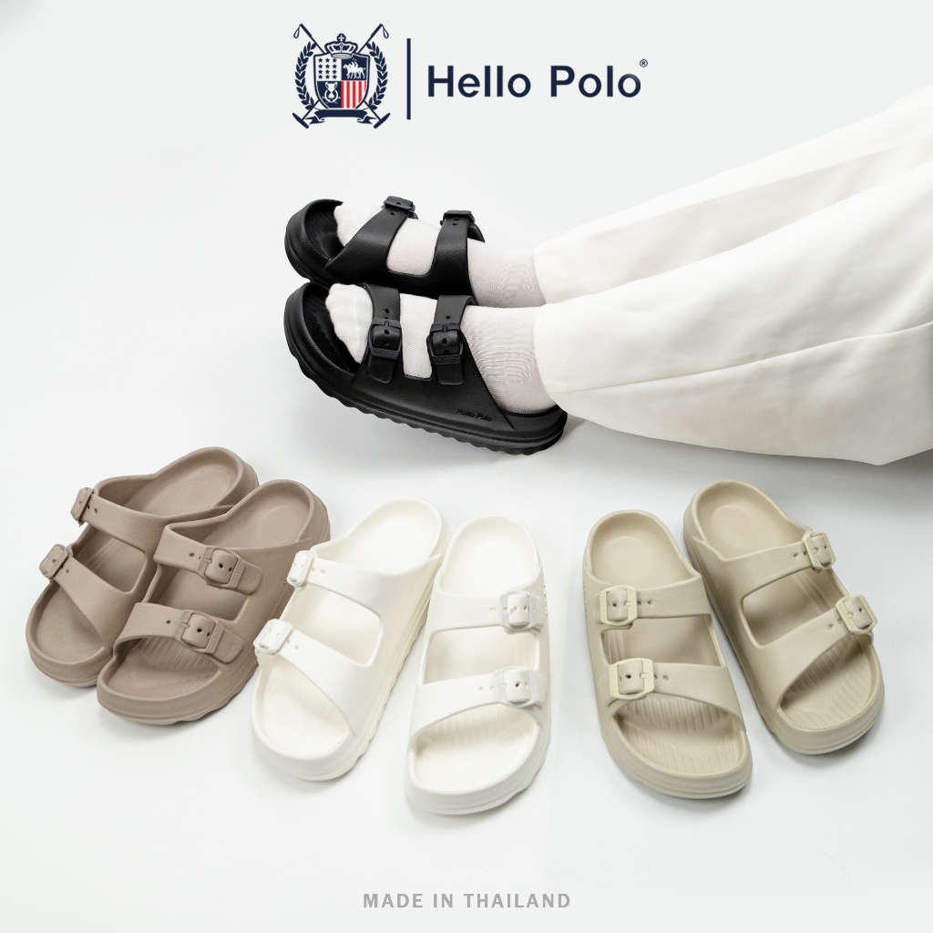 Hello Polo  รองเท้าแตะผู้หญิง รองเท้าแตะผู้หญิงแฟชั่น วัสดุ EVA กันลื่น พื้นหนา ทนต่อการสึกหรอ เบาสบาย ลำลอง HP8051
