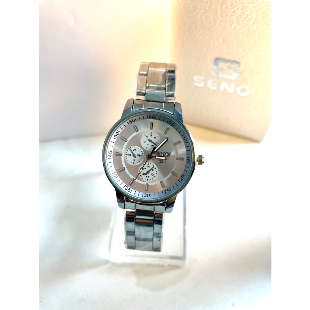 Bosck นาฬิกาผู้หญิง หน้าปัดขาว 005