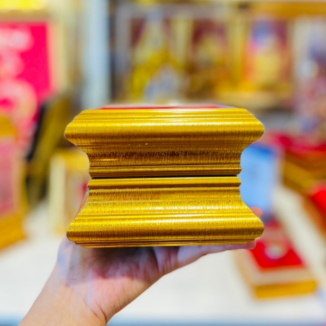 ❗️ฐาน 2 ชั้น ❗️ฐานพระราคาถูก ✅ คุณภาพดี (ไม้ทองเรียบ สูง4 นิ้ว) ราคา ถูกที่สุด ดีลบีเคเค แกลเลอรีภาพที่ 4