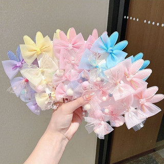 ชุดกิ๊บติดผมโบว์น่ารักสไตล์เกาหลีสำหรับเด็กผู้หญิง 8 ชิ้น น่ารักและหวาน สีสันสดใส