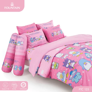 Fountain FTC125 การ์ตูน Hapidanbui ลิขสิทธิ์แท้ Sanrio สัมผัสนุ่มลื่น ชุดเครื่องนอนฟาวน์เทน ผ้าปูที่นอน ผ้านวม