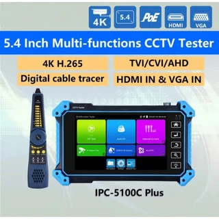 เครื่องทดสอบกล้อง4K AHD CVI TV SDI กล้อง4K IP IPC-5100C PLUS ทดสอบกล้อง PTZ VGA HDMI สายเคเบิลอินพุต Tester IPC Tester