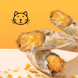 NEWขนมขัดฟัน ปลาไข่ฟรีซดราย ไข่ปลาเต็มๆพุง กรอบอร่อย ทานง่าย ขนมแมว ขนมหมา