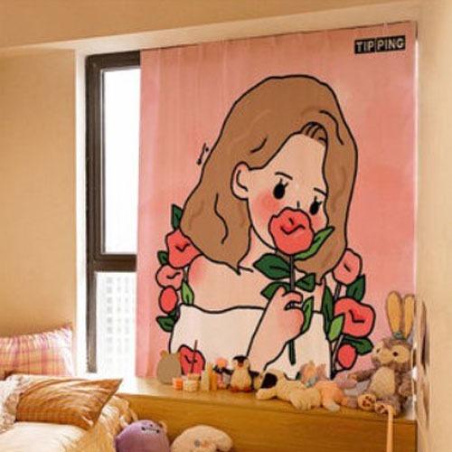 Orange ผ้าม่านการ์ตูนสําหรับหน้าต่างป้องกันรังสียูวี 100% ง่ายต่อการติดตั้งวางแน่น
