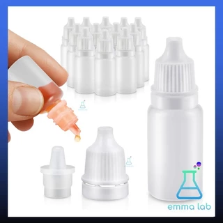 ขวดบีบหยดพลาสติก PE ใส หัวแหลม ฝาขาว แพ็ค 5 ขวด (3ml–100ml) สำหรับน้ำยา น้ำมันหอม สี DIY