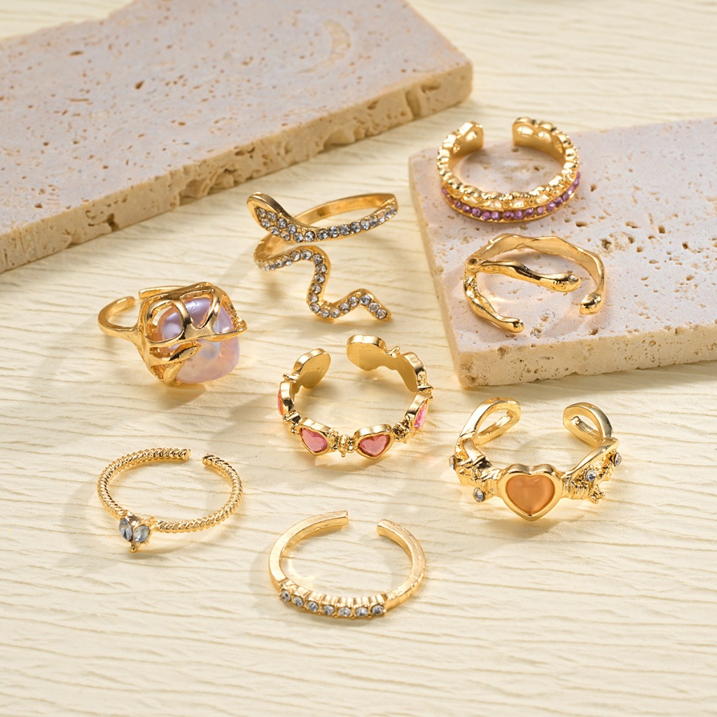 GD-แหวน 8 วง (0108) - พร้อมส่ง ส่งเร็ว 1-2 วันถึง แหวนแฟชั่น แหวนวินเทจ