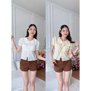 Khun Studio - เสื้อคอบัวผ้าลินิน (ผ้าจะมีความบางนะคะ) มีสายเ…