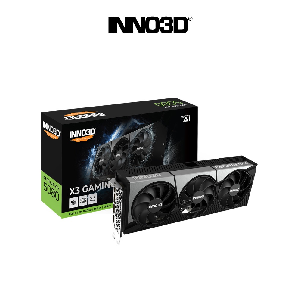 การ์ดจอ INNO3D GeForce RTX 5080 X3 Gaming OC 16GB GDDR7 256-bit