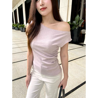 nina top by shewear.bkk เสื้อไหล่ตก ปาดไหล่ ผ้ายืดนุ่มสบาย มีglitter